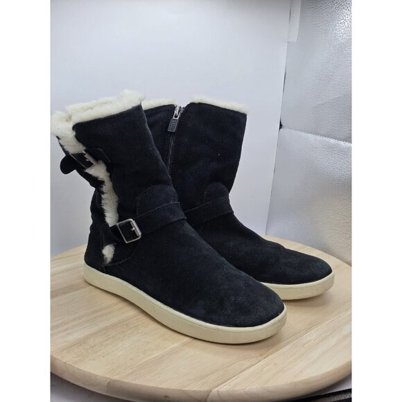 Ugg - Barley Boot - Kids - Size 4 - Suede - black - Shearling Inner Lining - Picture 5 of 9